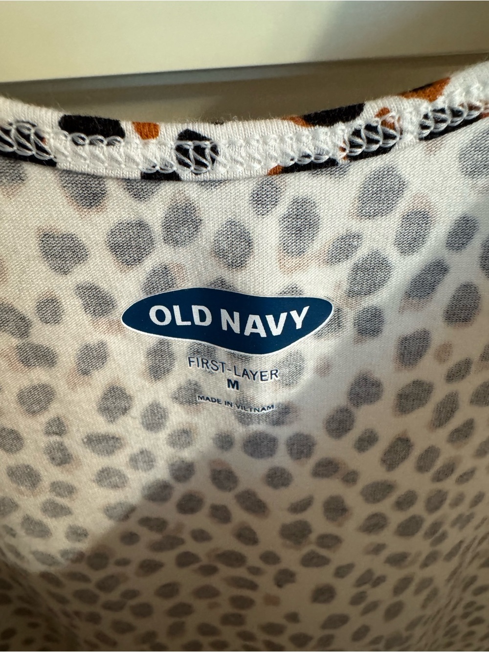 Old Navy Dot Print Leopard Print Tank Top Medium White Brown Black Sleeveless - Picture 3 of 5